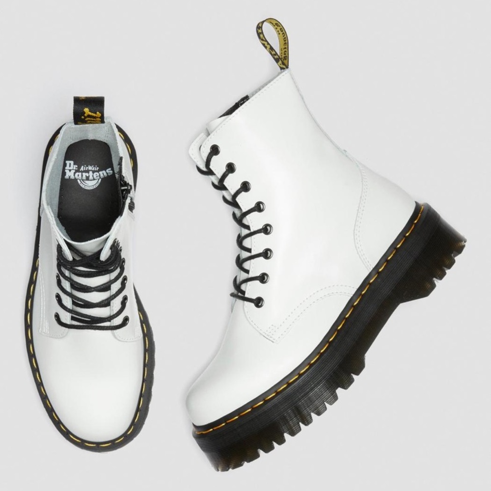 Dr. Martens White Platform Combat Boot